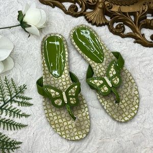 Y2K Green Butterfly Coach Sandals